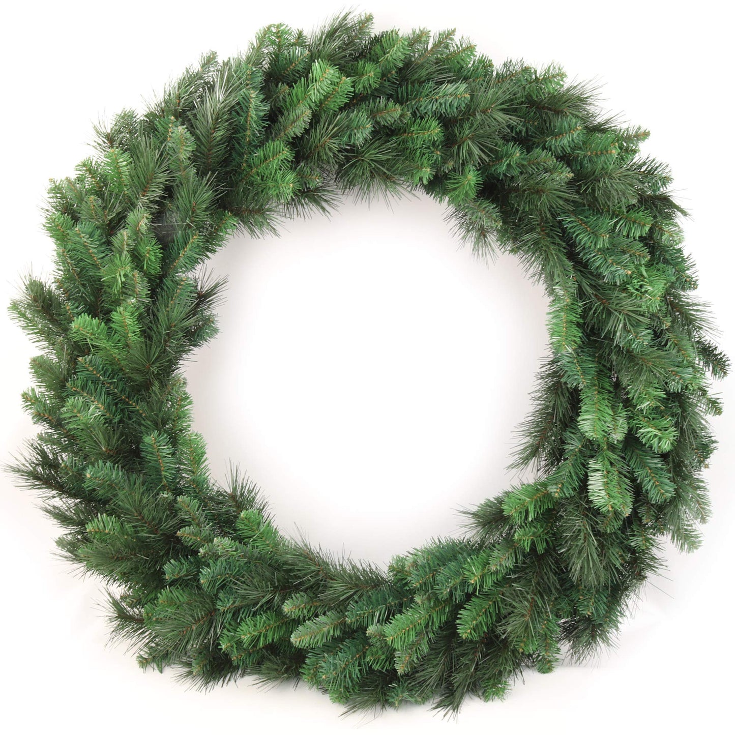 48" Handcrafted Evergreen Christmas Wreath - Festive Double Door Size with Natural Accents