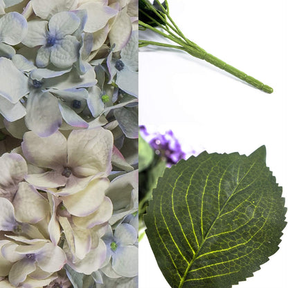 Hydrangea Silk Flowers Plant, Lavender Blue, Indoor Home Decor, Wedding, Event Centerpiece, Bouquets, Outdoor Plant, Artificial Hydrangeas Bush with 7