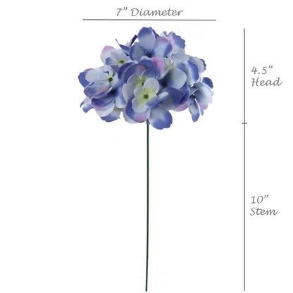 Premium 7" DZA Hydrangea Head (10pc Set) - Lifelike Faux Flowers for DIY Bouquets, Elegant Wedding Centerpieces, and Home Decor Showpieces