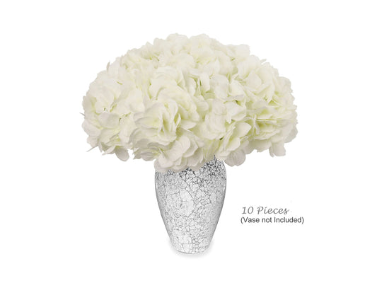 7" DIA Hydrangea Head (10pc) - Premium Artificial Flowers for Elegant DIY Wedding Bouquets, Authentic-Looking Centerpieces & Home Decor