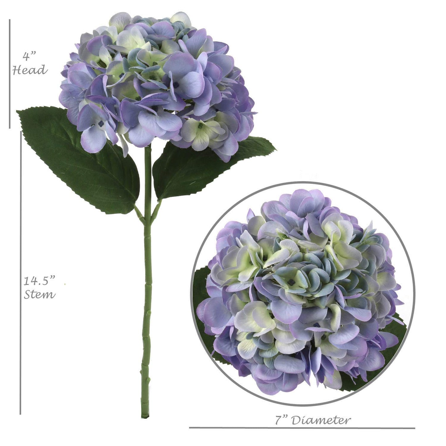 18.5" Hydrangea Spray - Lifelike Artificial Flower Stem for DIY Wedding Bouquets, Elegant Home Decor Centerpieces, and Event Floral Arrangements, Timeless Beauty & Authentic Feel