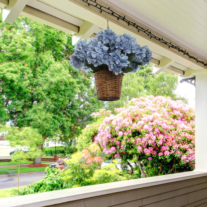 Captivating Blue Hydrangea Bush - Artificial Flower Arrangement for Home & Garden Décor - Realistic & Maintenance-Free Faux Floral Accent