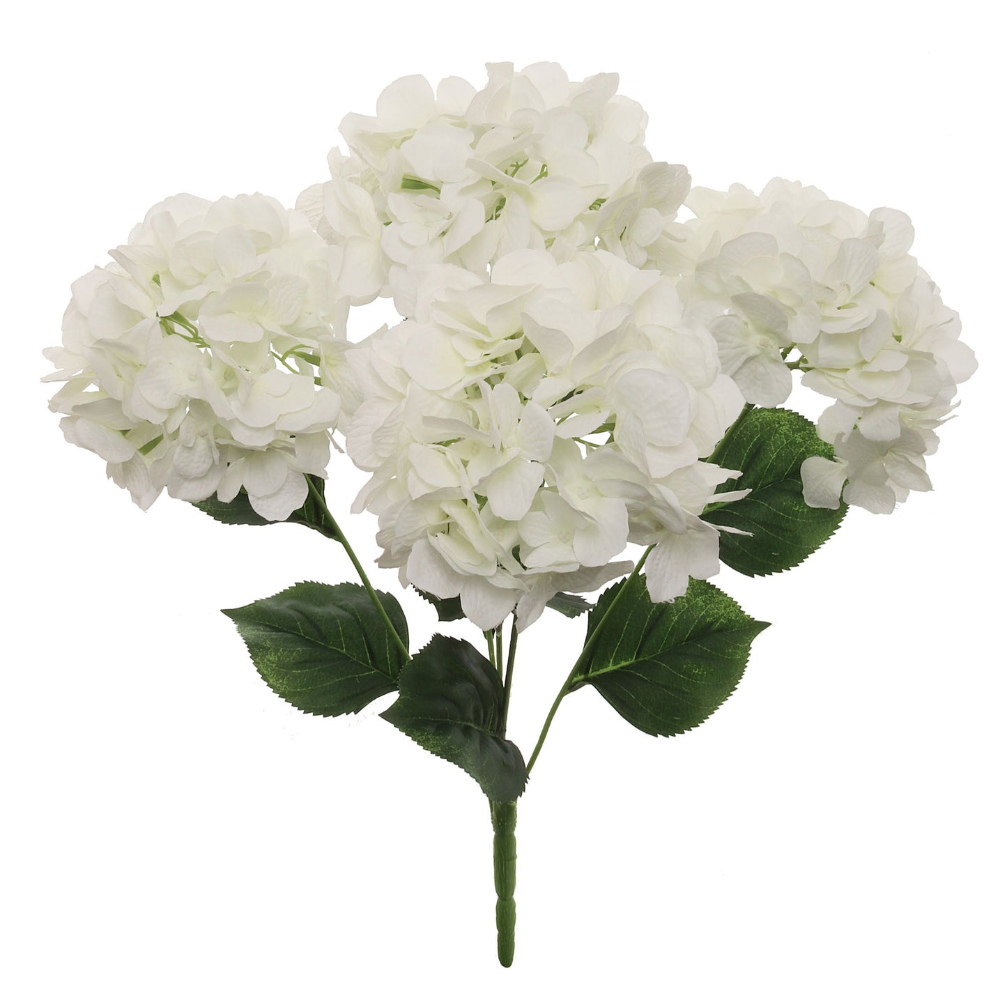 Stunning 21" Artificial White Hydrangea Bush with 5 Premium Faux Silk Flower Heads - Lifelike Floral Arrangement for Home Decor, Weddings & Events - Elegant & Realistic Silk Hydrangeas