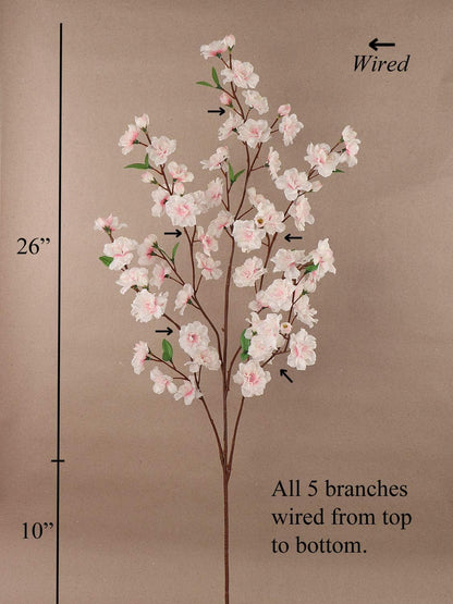 Pink Cherry Blossom Flowers, Three 36 Inch Blossom Branches, Wedding, Party, Event, Décor, Japan's National Flower