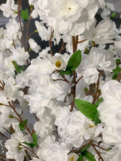 Christmas White Cherry Blossom Flowers, Three 36 Inch Branches, Wedding, Party, Event, Japan's National Flower