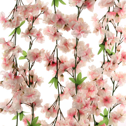 4.5' Cherry Blossom Garland, Lifelike Faux Floral, Vibrant Elegance for Spring Events, Wedding Aisle & Christmas Home Decor, Seasonal Display for All Settings