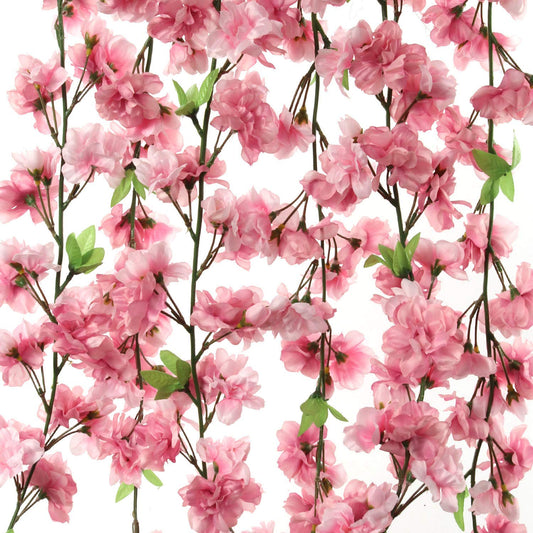 4.5' Pink Cherry Blossom Garland, Realistic Faux Floral, Perfect for Weddings, Home Decor & Spring Events, Ideal for Mantels, Centerpieces & Christmas Celebrations