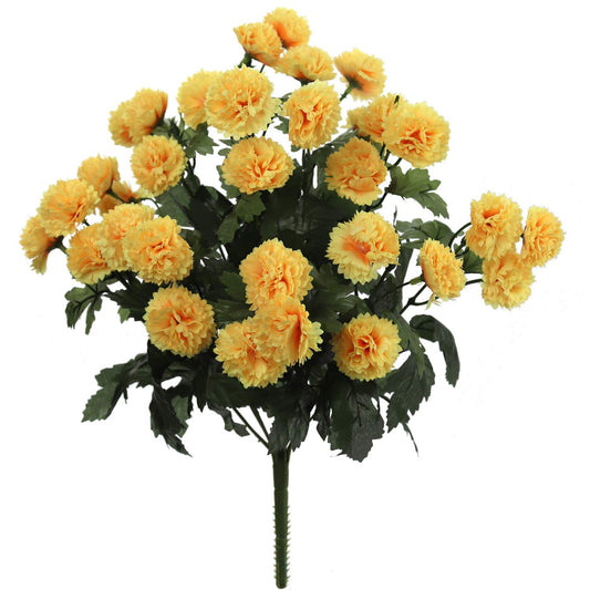 Yellow 18" Mum Bush x12 - Sunlit Realistic Faux Mums for DIY Wedding Bouquets, Radiant Centerpieces, and Vibrant Home Decor