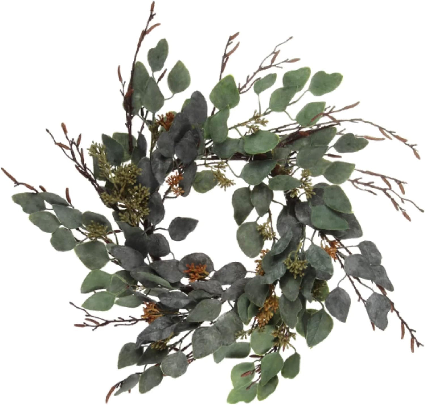 24" Eucalyptus Wreath - Lush Greenery Front Door Decor, Handcrafted, Indoor/Outdoor, All-Season, Elegant Welcome Accent for Home & Patio
