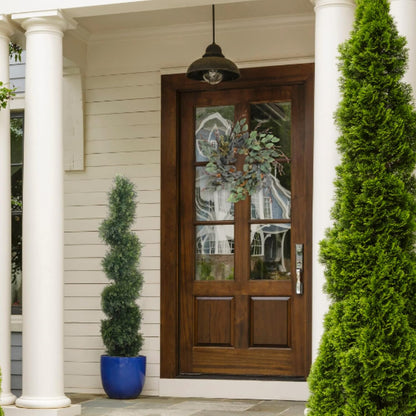 24" Eucalyptus Wreath - Lush Greenery Front Door Decor, Handcrafted, Indoor/Outdoor, All-Season, Elegant Welcome Accent for Home & Patio