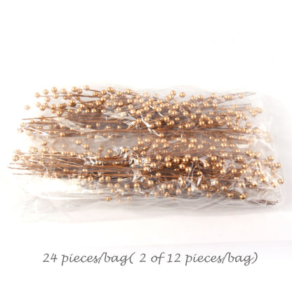 Set of 48: 17" Artificial Gold Holly Berry Sprays - 35 Lifelike Berries, Festive Holiday Decor for Trees, Wreaths, Garlands, Christmas Picks, Home & Office