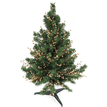 Set of 48: 17" Artificial Gold Holly Berry Sprays - 35 Lifelike Berries, Festive Holiday Decor for Trees, Wreaths, Garlands, Christmas Picks, Home & Office