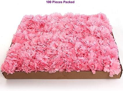 Carnation 3.5"Diam 5"Pick - Lifelike Faux Carnations for Elegant Wedding Bouquets, Bridal Shower Centerpieces & Home Decor