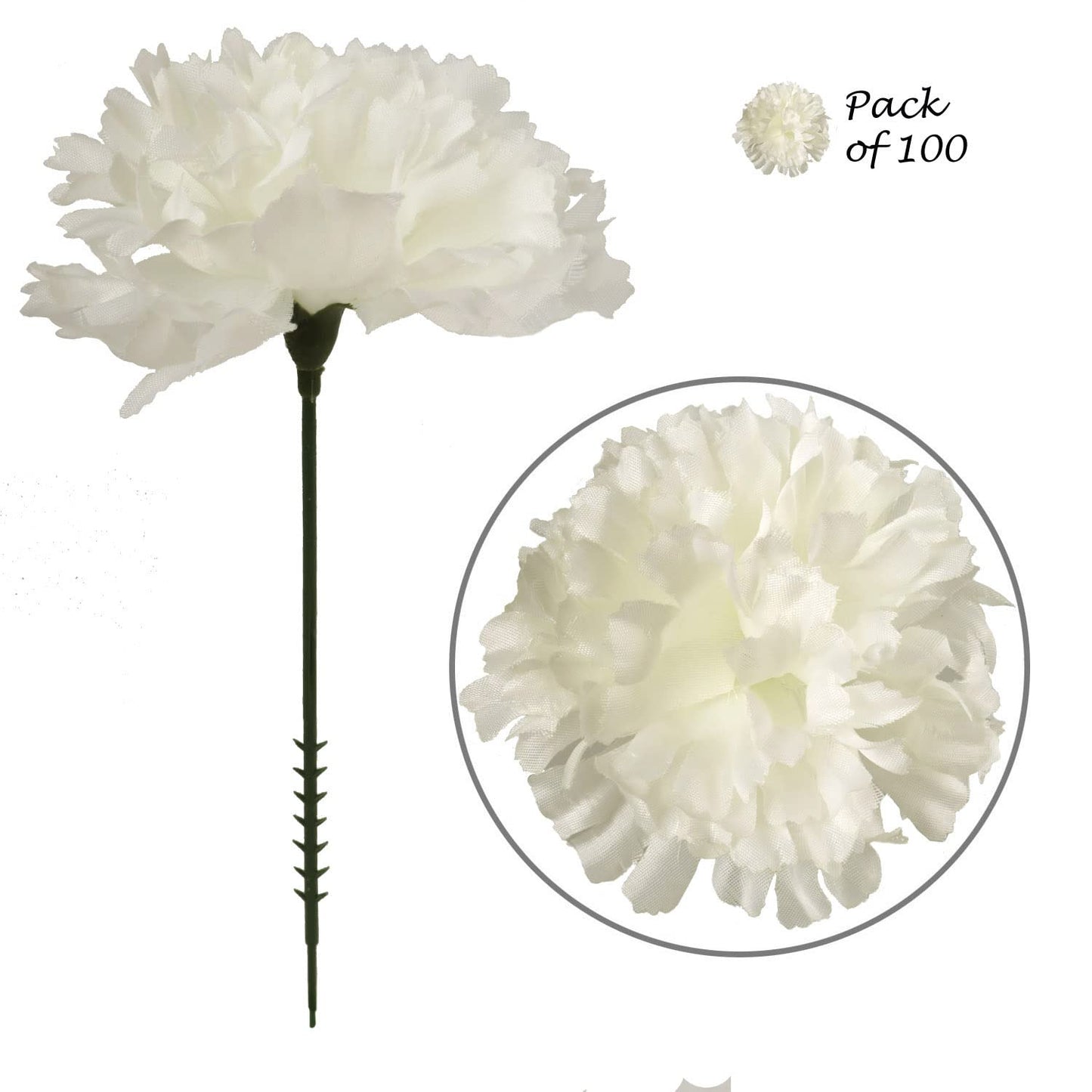 Lifelike 3.5"Diam Carnations - Perfect for DIY Weddings, Centerpieces, Parties; Elevate Your Space with Stunning Silk Flowers
