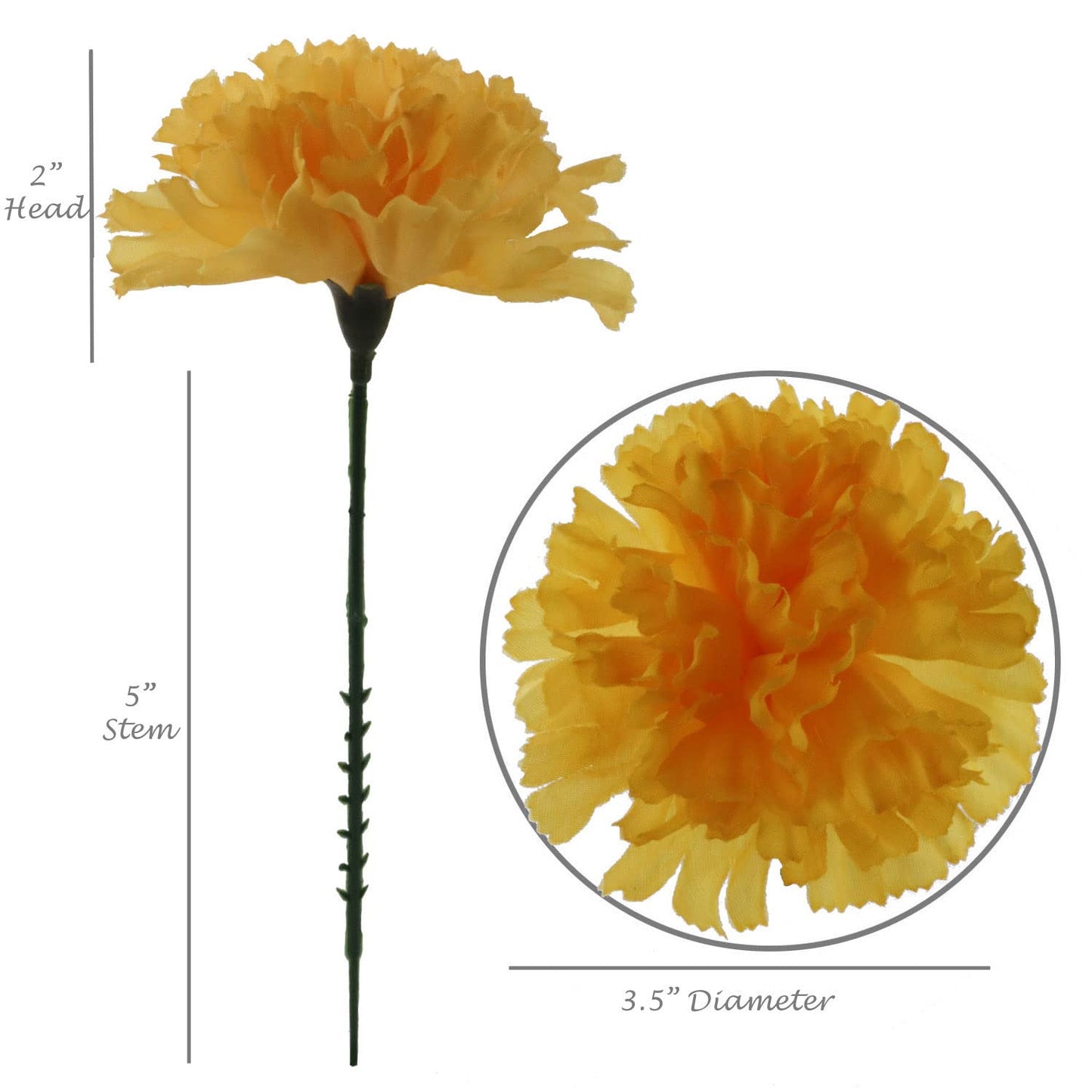 Elegant Gold Carnations - Ideal for DIY Weddings, Centerpieces, Home Decor; Lifelike Faux Flowers with Stems, Stunning Floral Arrangements