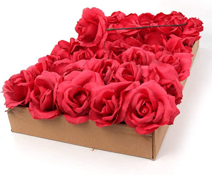 Classic Artificial Roses, 3"Dia with 8" Pick - Ideal for DIY Wedding Bouquets, Elegant Centerpieces, Party Table Decorations
