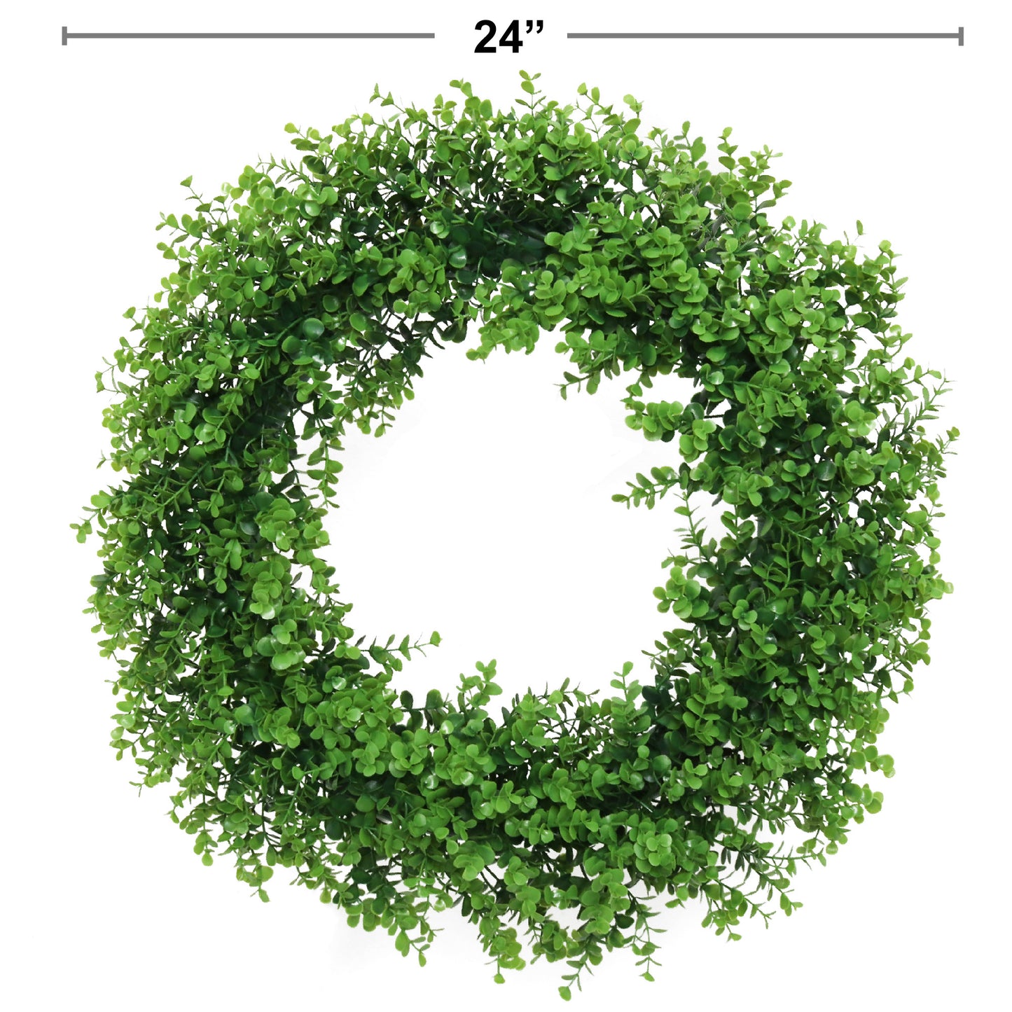 Elegant 24" Artificial Boxwood Wreath - Lush Greenery for Home Decor, Perfect for Front Door and Indoor/Outdoor Use, All-Seasons Decorative Wreath