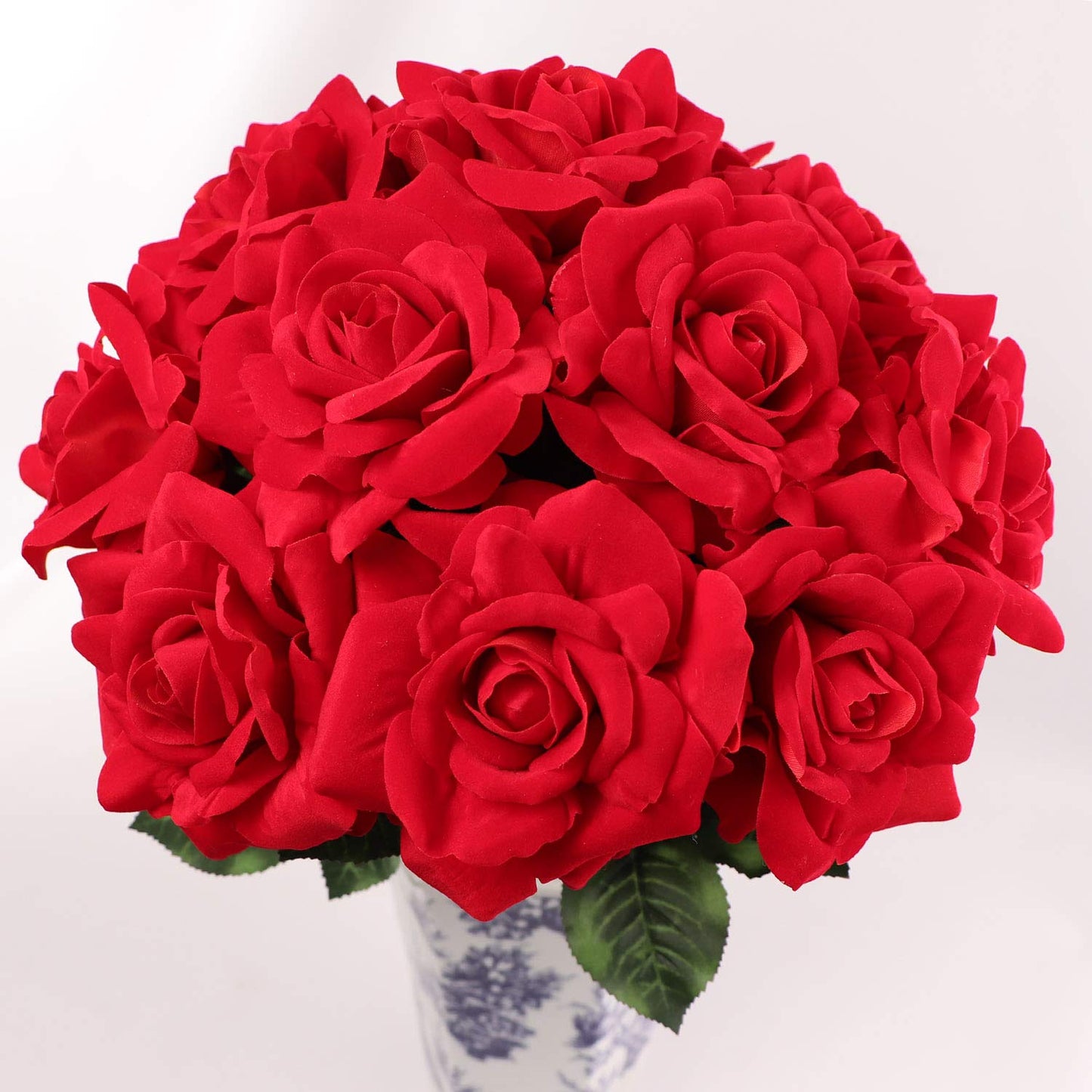 Luxe 22" Velvet Rose - Elegant Lifelike Floral for Weddings, Centerpieces, Home Decor, and Special Event Tables