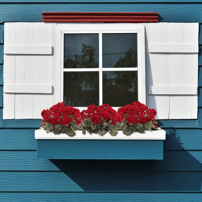 Red Artificial Geranium Flower Bush | UV Resistant Decorative Silk Artificial Plant Perfect for Outdoors or Indoor Décor, 18-Inch Tall