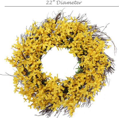 Artificial  Forsythia Wreath-22"