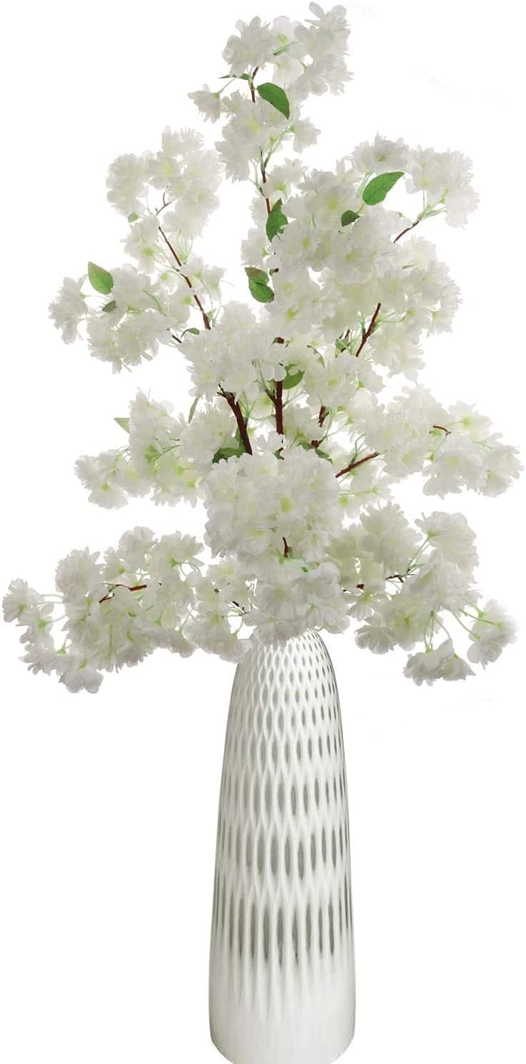 White Cherry Blossom Flowers, Three 30 Inch White Blossom Stems, Wedding, Party, Event, Japan's National Flower