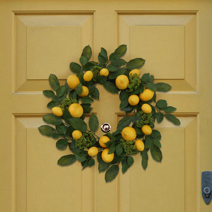Sun-Kissed 22" Farmhouse Style Artificial Lemon Wreath - Handcrafted Summer Decor Perfect for Front Door or Indoor Use - High Quality, Vibrant and Lifelike