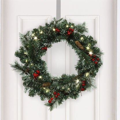 22" Pine Wreath | Pinecones & Berries Included | Lifelike Greenery | Indoor/Outdoor Use | Holiday & Christmas Décor | Perfect for Front Door, Wreaths, & Garlands
