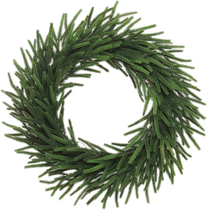 24" Real Touch Norfolk Wreath | Lifelike Greenery | Indoor/Outdoor Use | Christmas & Holiday Décor | Front Door Accent | Home & Office Decoration