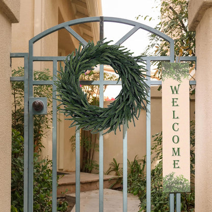 24" Real Touch Norfolk Wreath | Lifelike Greenery | Indoor/Outdoor Use | Christmas & Holiday Décor | Front Door Accent | Home & Office Decoration