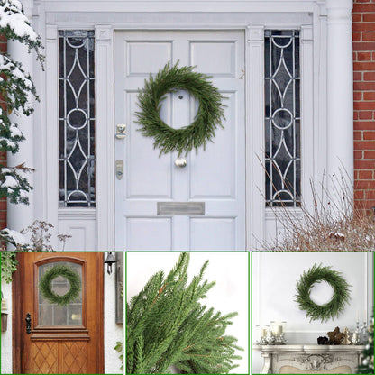 24" Real Touch Frasier Wreath | Lifelike Greenery | Indoor/Outdoor Use | Christmas & Holiday Décor | Front Door Accent | Home & Office Decoration