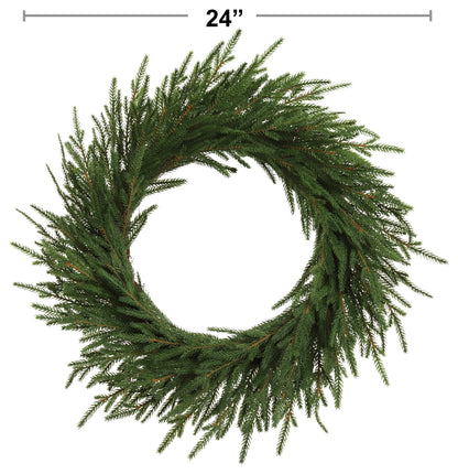 24" Real Touch Frasier Wreath | Lifelike Greenery | Indoor/Outdoor Use | Christmas & Holiday Décor | Front Door Accent | Home & Office Decoration