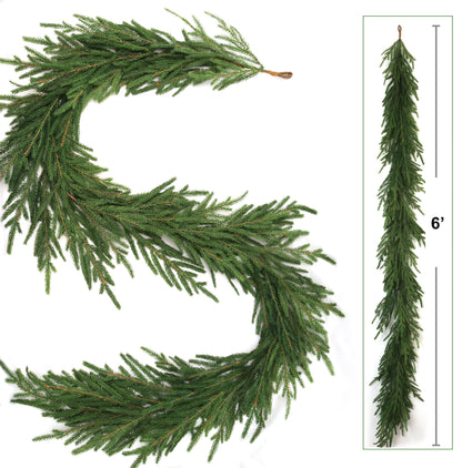 6' Real Touch Frasier Garland | Lifelike Greenery | Indoor/Outdoor Use | Holiday & Christmas Décor | Perfect for Mantels, Railings, & Doorways