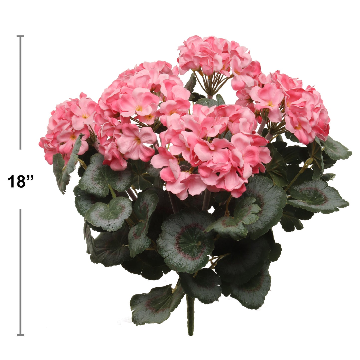 Vibrant Pink 18-Inch Deluxe UV-Resistant Geranium Bush - Artificial Flowers for Outdoor Decor & Home Garden Elegance