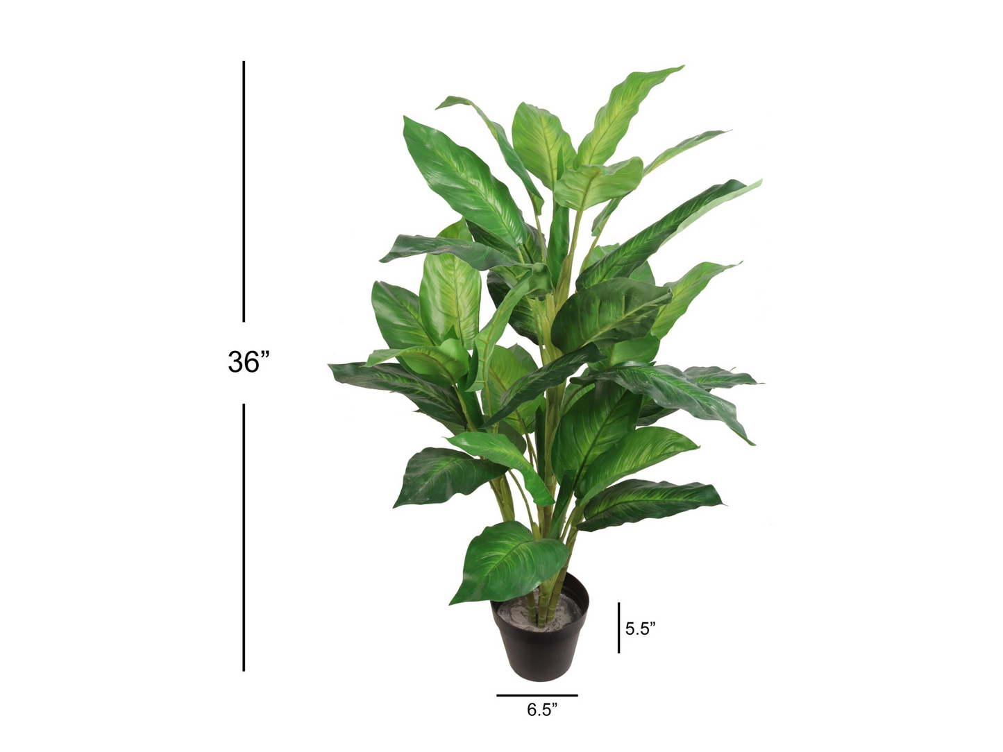 36" Dieffenbachia Artificial Plant - Lifelike Foliage with 40 Leaves, Realistic Indoor Decor Accent, Easy to Maintain, Add Greenery to Your Space with this Stunning Dieffenbachia Plant