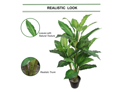 36" Dieffenbachia Artificial Plant - Lifelike Foliage with 40 Leaves, Realistic Indoor Decor Accent, Easy to Maintain, Add Greenery to Your Space with this Stunning Dieffenbachia Plant