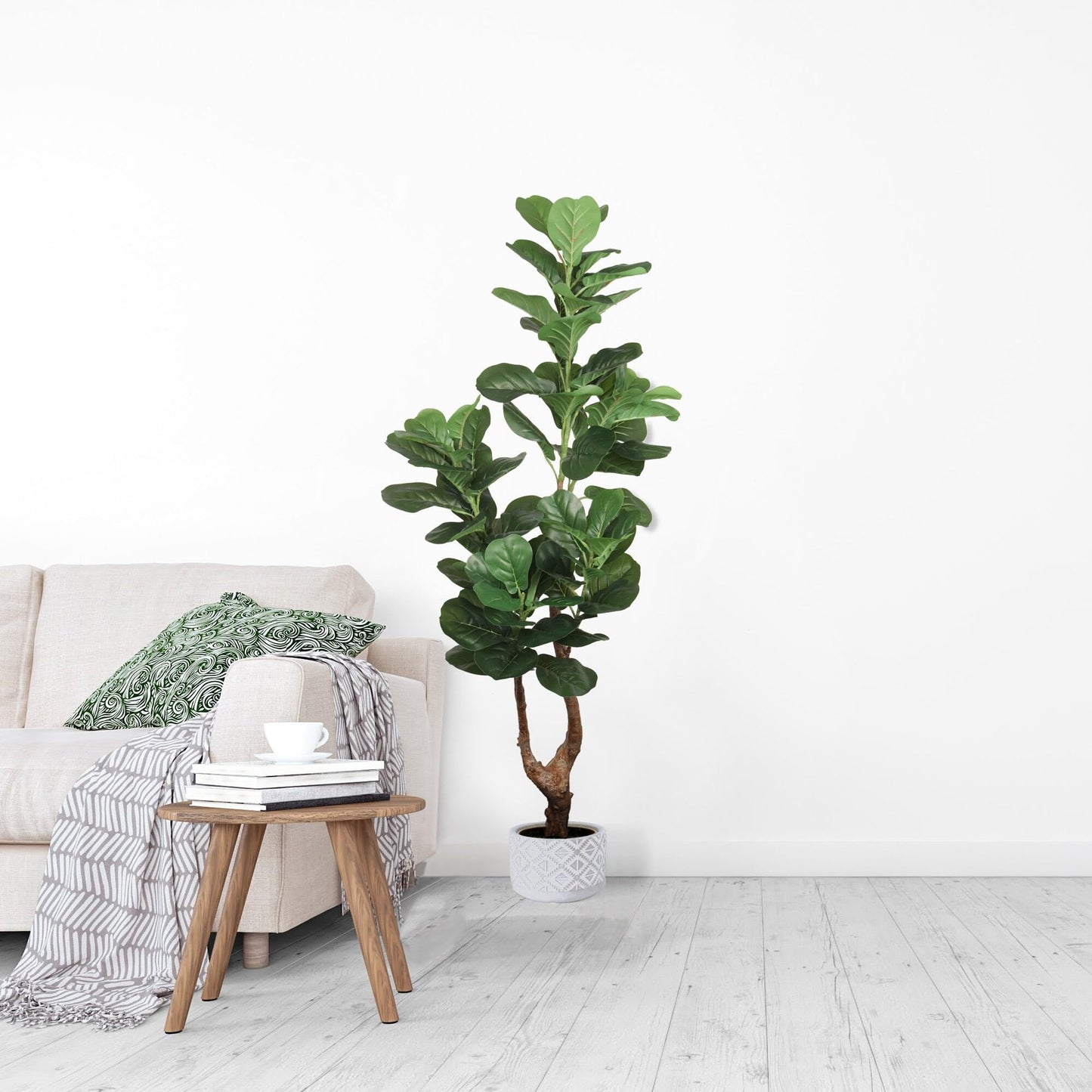 5.4' Fiddle Leaf Fig Tree - Lifelike Artificial Indoor Plant, Realistic Faux Fiddle Leaf Fig Tree for Home and Office Decor, Enhance Your Space with this Stunning Fiddle Leaf Fig Tree