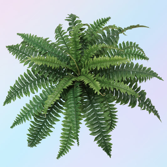 Lush 28" Diameter Boston Fern with 25 Full Fronds - Lifelike Artificial Greenery for Elegant Home and Office Decor, Perfect for Indoor/Outdoor Use