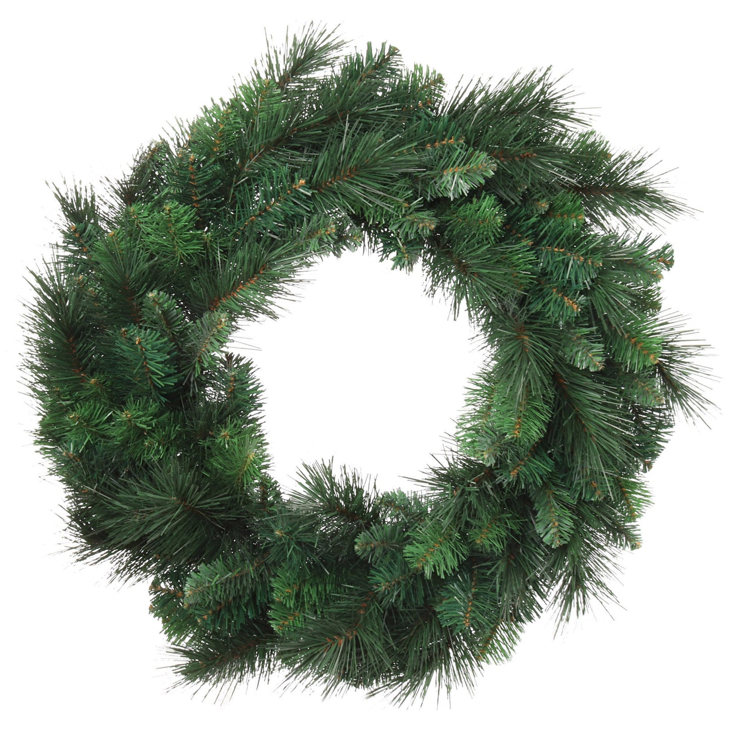 Christmas Deluxe Evergreen Pine Wreath Set of 2 - 24-Inch Lifelike Green Tips for Indoor/Outdoor Holiday Decor