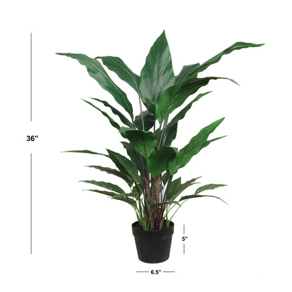 3' Artificial SPATHIPHYLLUM - Lifelike Indoor Plant in Decorative Pot - Low Maintenance, Perfect for Home or Office Styling