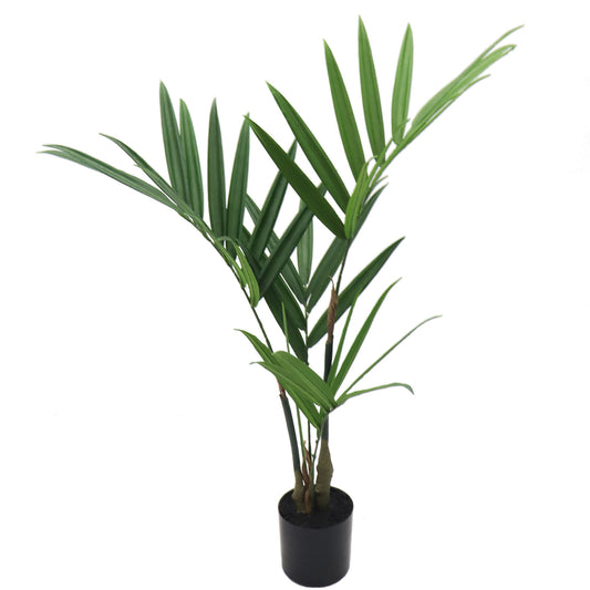 Indoor Oasis 3ft Artificial Kentia Palm Plant with 38 Leaves - Faux Greenery for Home & Office Decor in Elegant Pot