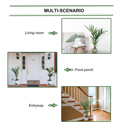 Indoor Oasis 3ft Artificial Kentia Palm Plant with 38 Leaves - Faux Greenery for Home & Office Decor in Elegant Pot