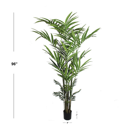 Lush 8' Indoor Kentia Palm Tree with 399 Leaves - Potted Tropical Foliage Decor for Home or Office