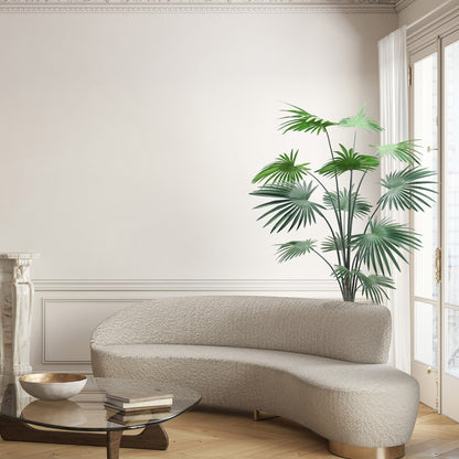 Stunning 7' Indoor Fan Palm - Tropical Foliage Plant with 14 Lifelike Leaves in Decorative Pot - Perfect for Home and Office Decor