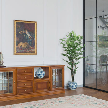 Premium 6' Natural Bamboo Plant with 1065 Leaves - Indoor/Outdoor Greenery Decoration - Lifelike Artificial Foliage in Pot