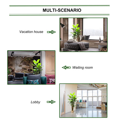 7' Lifelike Indoor Banana Tree - Potted Faux Tropical Plant Décor with 36 Lush Leaves - Perfect for Home or Office