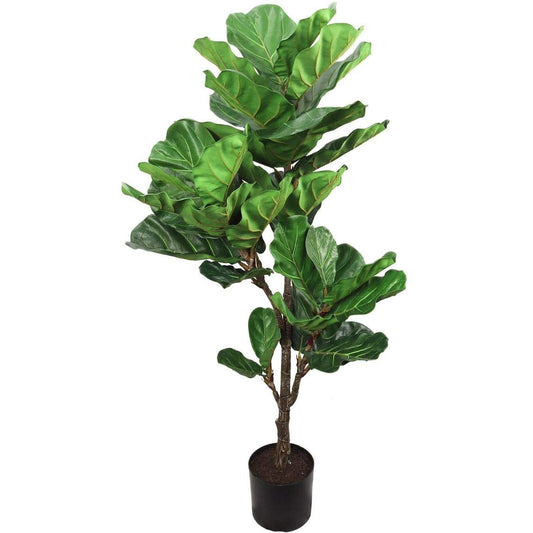 56" Fiddle Tree in Pot - Bring the Beauty of Nature Indoors with a Stunning Artificial Fiddle Leaf Fig Tree. Perfect for Home