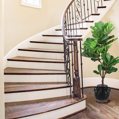 56" Fiddle Tree in Pot - Bring the Beauty of Nature Indoors with a Stunning Artificial Fiddle Leaf Fig Tree. Perfect for Home