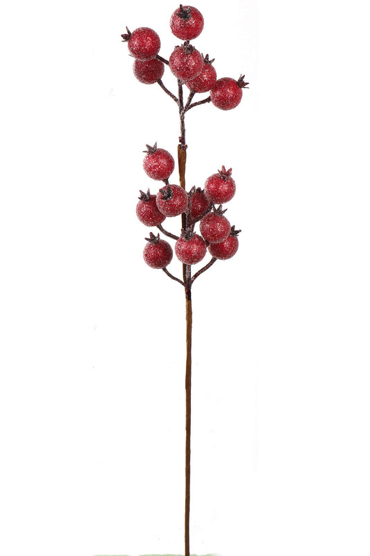 22" Ice Berry Spray Decorations, Elegant Frosted Berries for Holiday Decor, Winter Wedding Centerpieces, Christmas Tree Ornaments