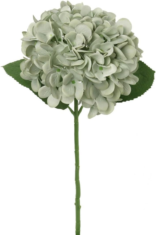 Hydrangea 7" Bloom/2Lvs - Lush Artificial Hydrangea Flower with Natural-looking Leaves for Elegant Wedding Arrangements, Home Décor & Timeless Floral Centerpieces