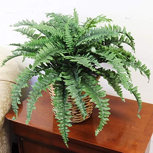 Boston Fern Artificial Plants - UV Resistant, Indoor or Outdoor Plant, Hanging Basket or Planter, 34" Inch Diameter 42 Fronds